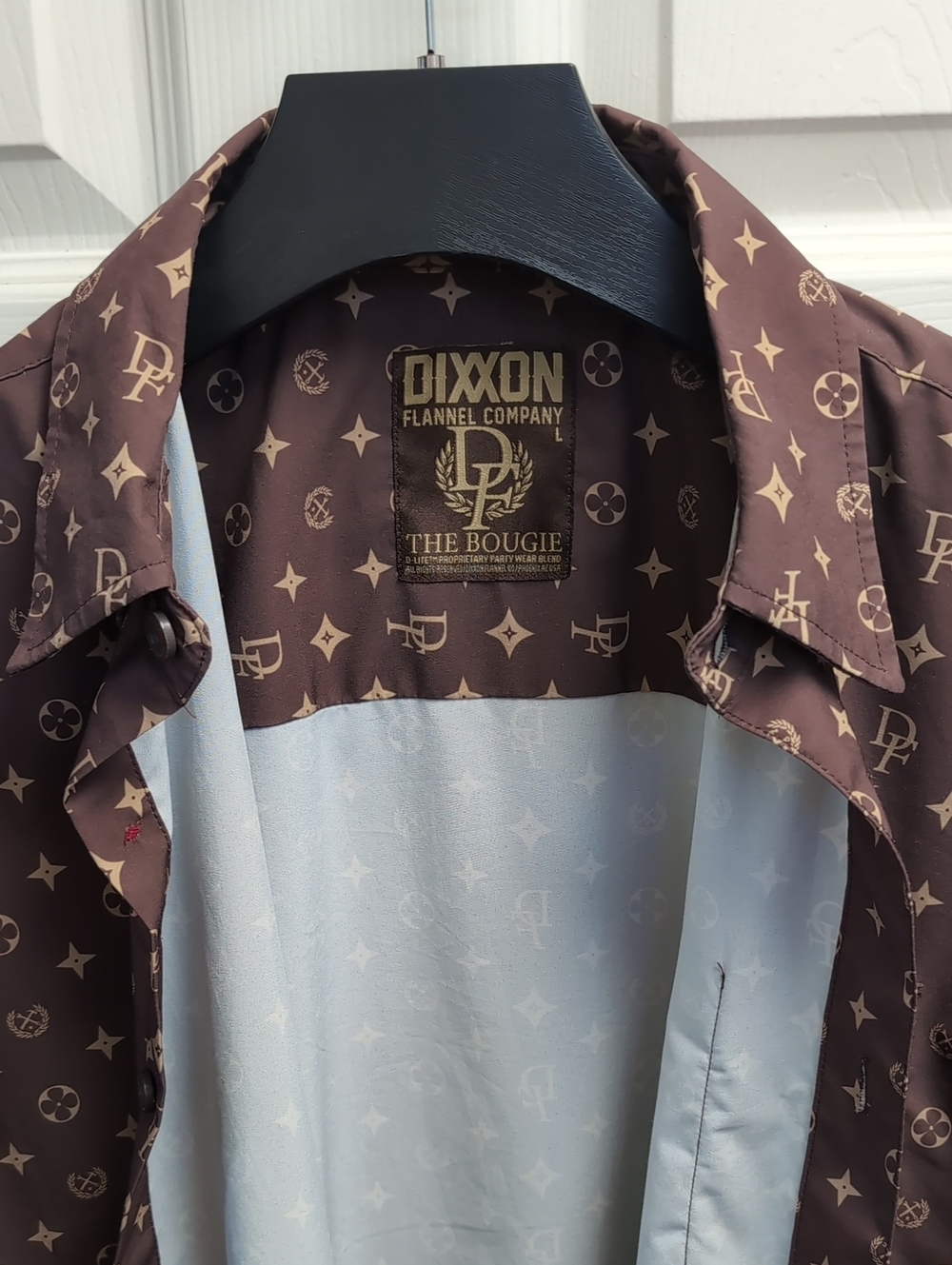 DIXXON Bougie Brown Logo Print Button-Down Shirt